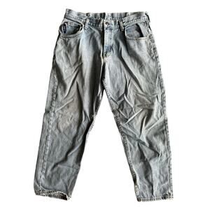 Vintage Lee USA Made Medium Wash Husky 34W x 30L Wide Leg Baggy Blue Jeans